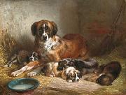 Benno Adam Bernese Mountain Dog and Her Pups china oil painting artist